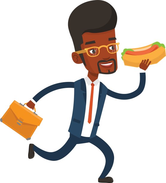 吃热狗的商人图片下载