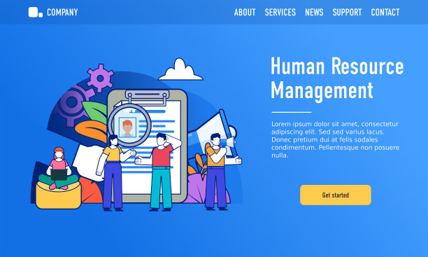 人力资源管理、招聘、招聘概念登陆页面图片下载