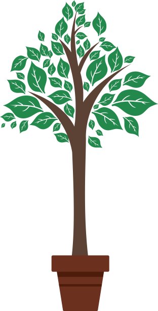 叶盆植物绿色自然生态标志图片下载