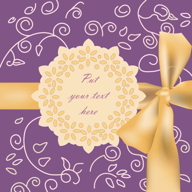 带蝴蝶结和装饰品的请帖图片下载