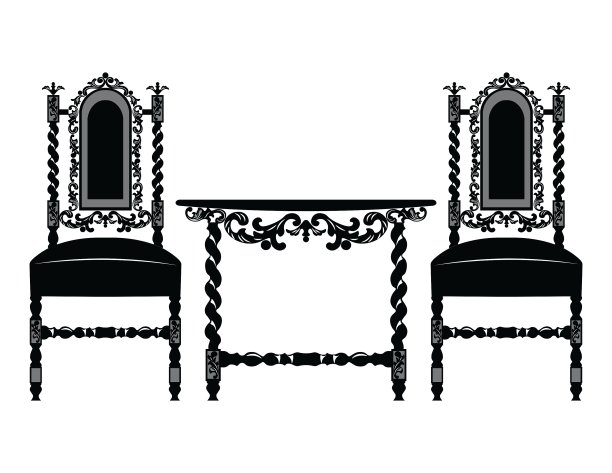 一套经典的装饰家具图片下载