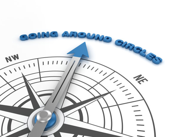 指南针与绕圆短语- 3D渲染图片下载