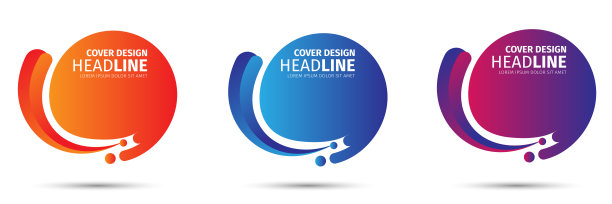 SET抽象现代图形元素。动态的彩色形式和线。图片下载