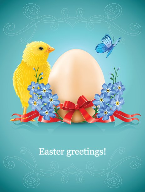 复活节卡片有蛋有鸡图片下载