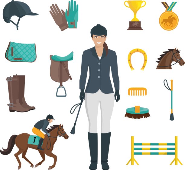 骑师图标平图片下载