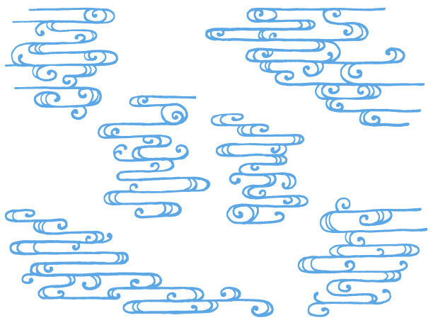 手绘日本传统流水图案插图集图片下载