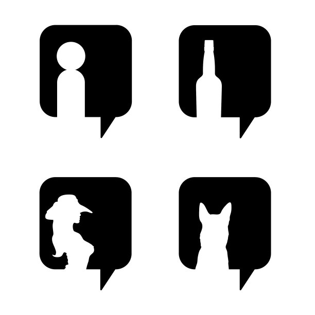 语音气泡在黑色与图标设置图片下载