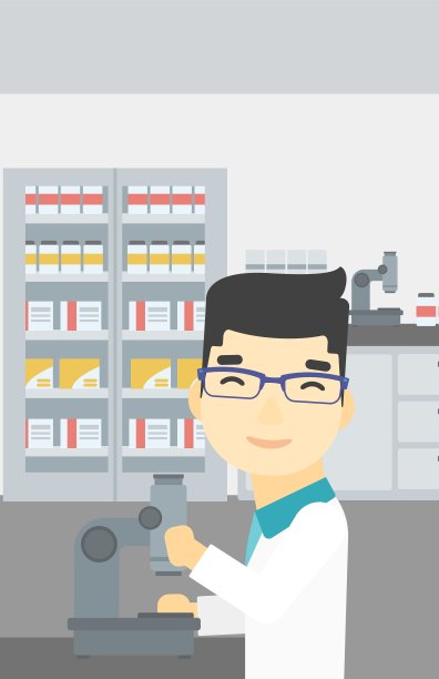 有显微镜的实验室助理图片下载