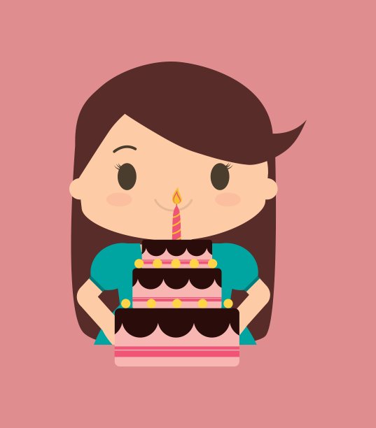 生日快乐，孩子卡通图片下载