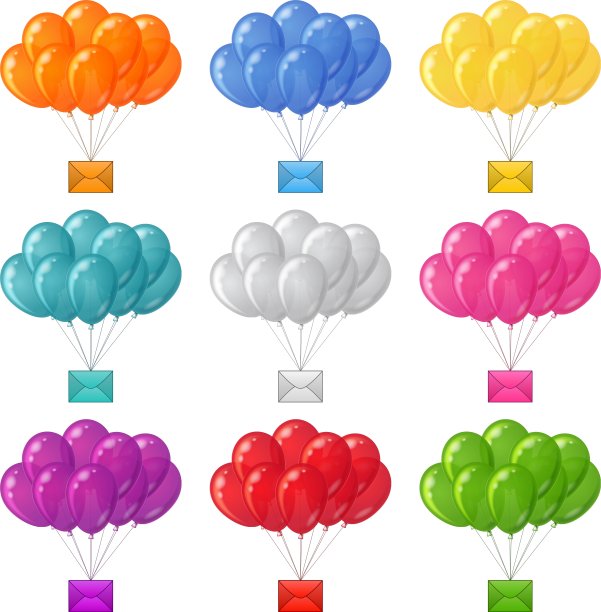 气球串着字母图片下载
