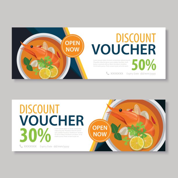 折扣券模板与泰国食品图片下载