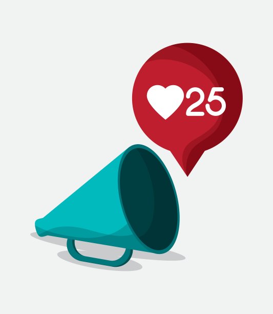 扩音器心泡泡社交媒体图标图片下载