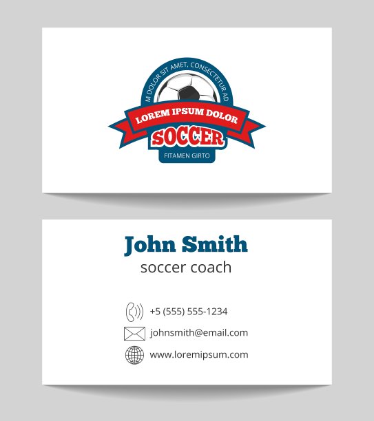 足球教练名片模板与标志图片下载