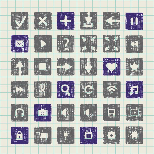 收集图标网页设计元素图片下载