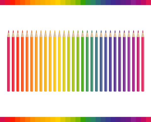 不同颜色的铅笔图片下载
