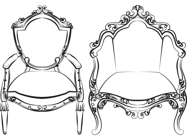 典雅的扶手椅，配有豪华的装饰图片下载