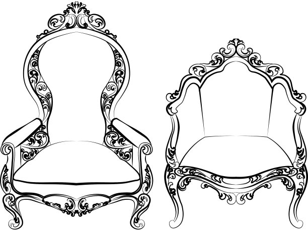 典雅的扶手椅，配有豪华的装饰图片下载