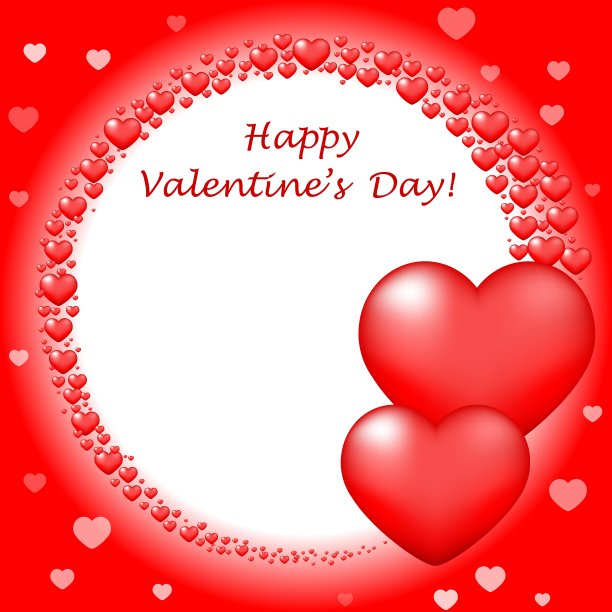 情人节快乐，红心卡片图片下载