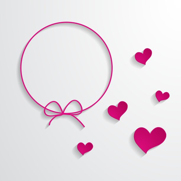 粉色相框和心形图片下载