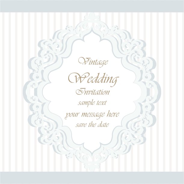 带花边装饰的婚礼请帖图片下载