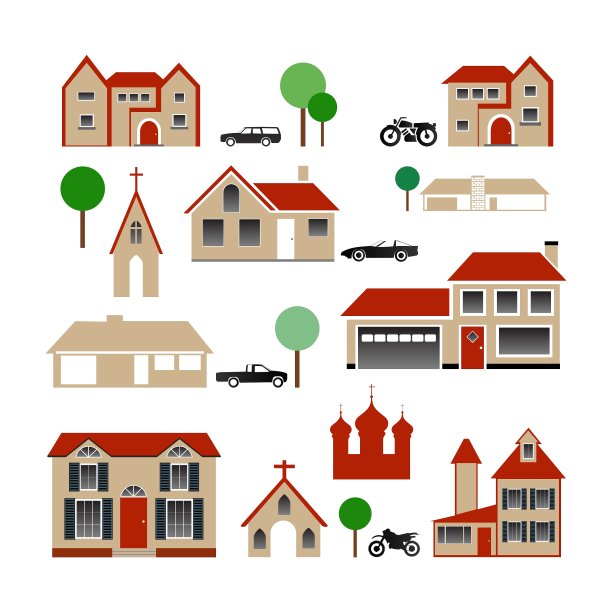 各种建筑的集合图片下载