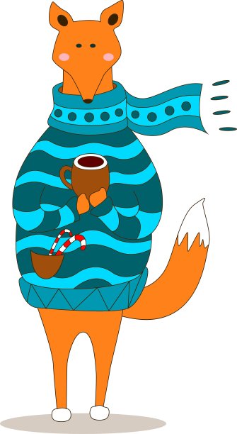 可爱的狐狸圣诞贺卡图片下载