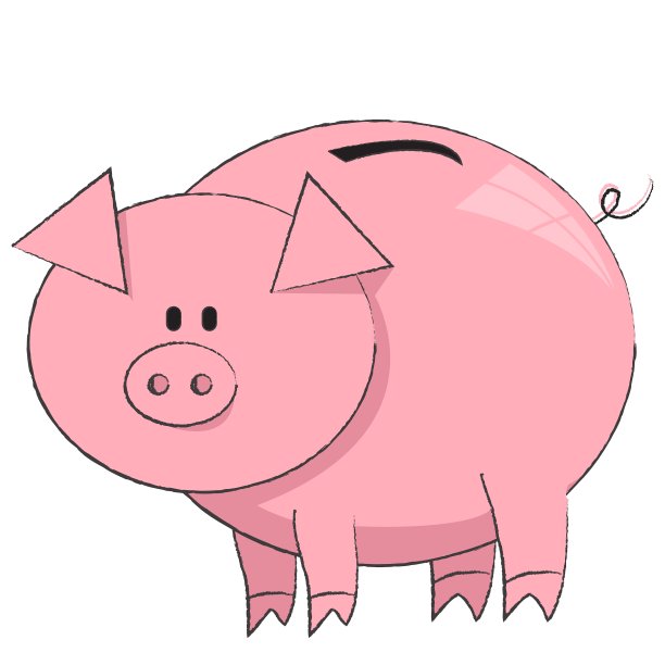 白色背景上的存钱猪图片下载