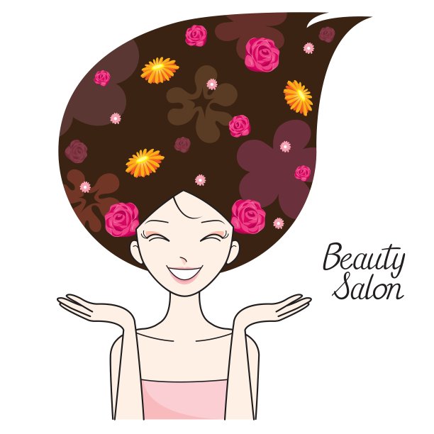 头上戴花的年轻女子图片下载