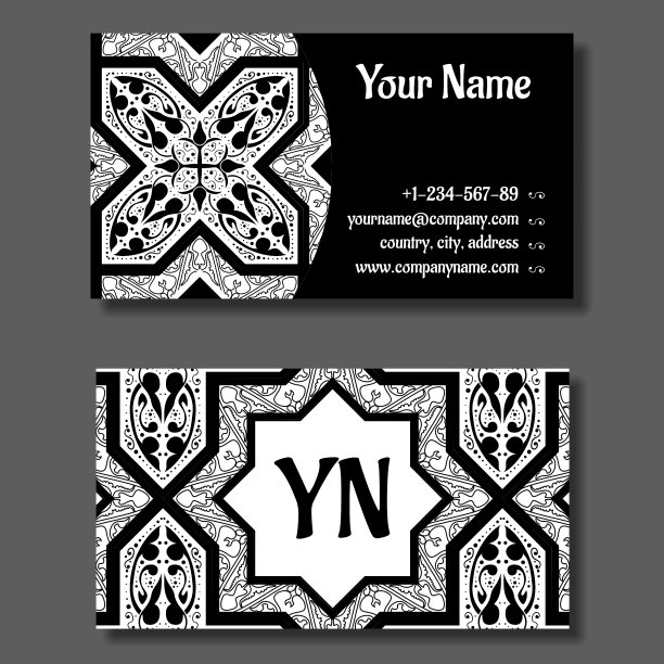 名片模板黑白颜色图片下载