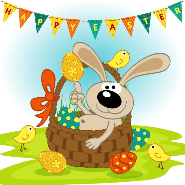 篮子里的复活节兔子图片下载