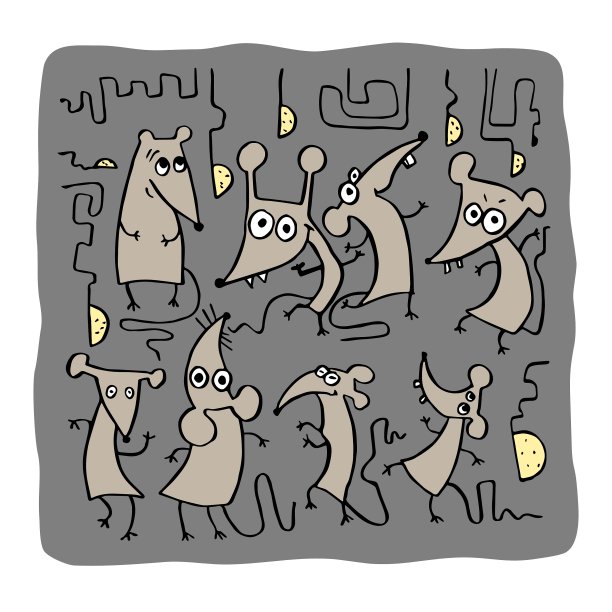 有趣的老鼠无缝模式图片下载