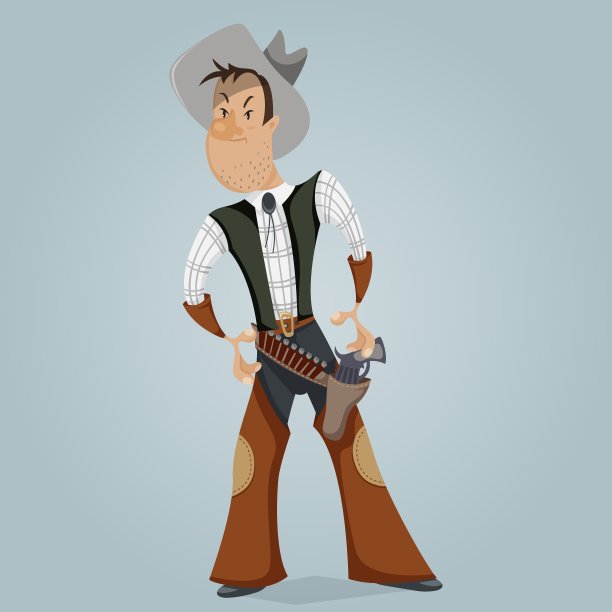 牛仔滑稽卡通人物图片下载