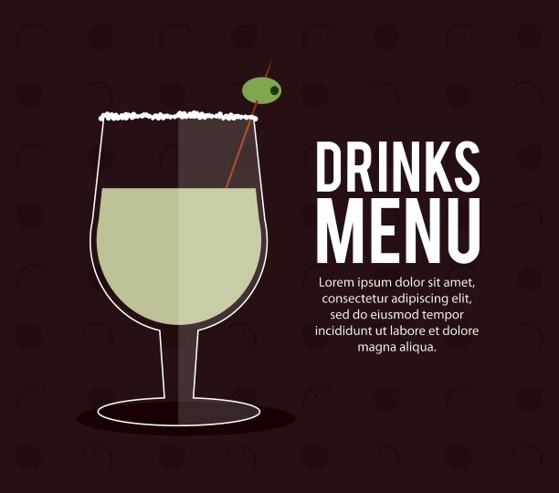 鸡尾酒橄榄杯夏季酒的标志图片下载