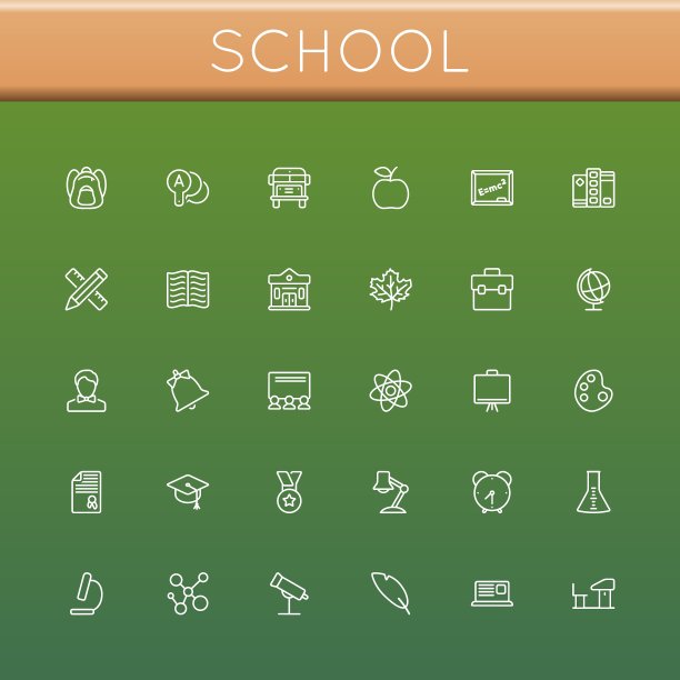 学校线性图标图片下载