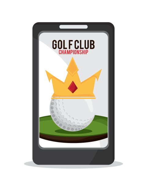 球与皇冠图标高尔夫运动设计图片下载