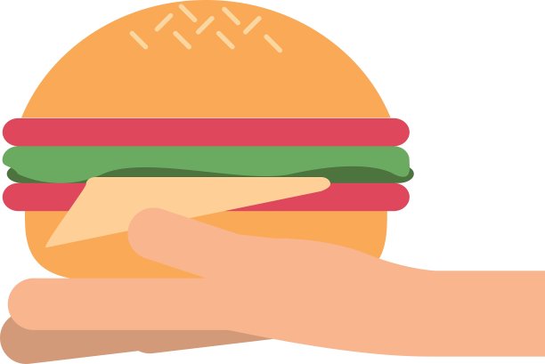 手握单一的汉堡图标图片下载