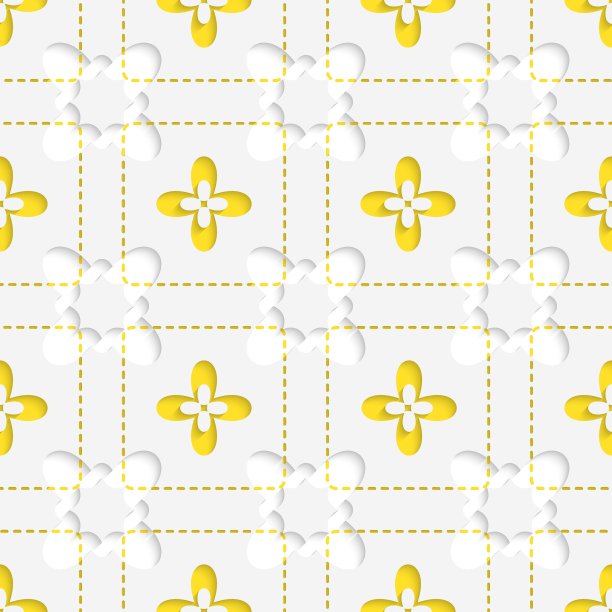 黄花图案的方格穿孔图片下载