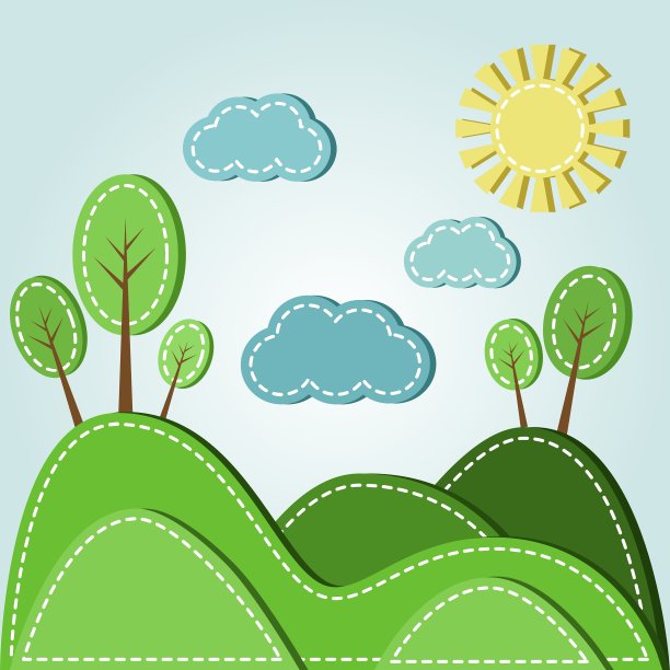 树木和天空点缀着山峦图片下载