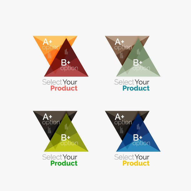 一套三角形几何商业信息图图片下载