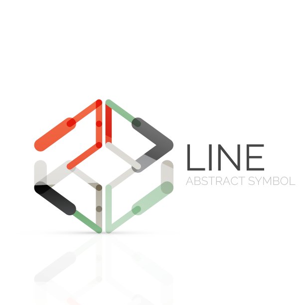 线性抽象标志连接多色图片下载