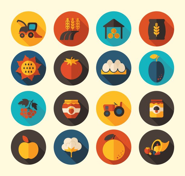 秋收感恩节平图标图片下载