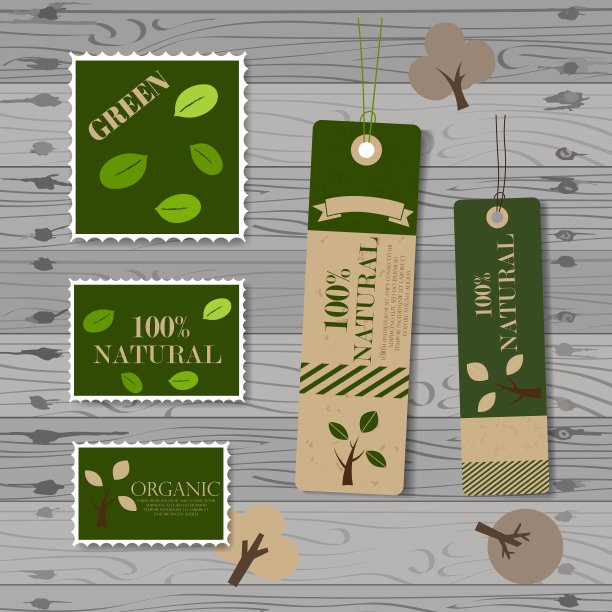 一套自然主题的标签和标签图片下载