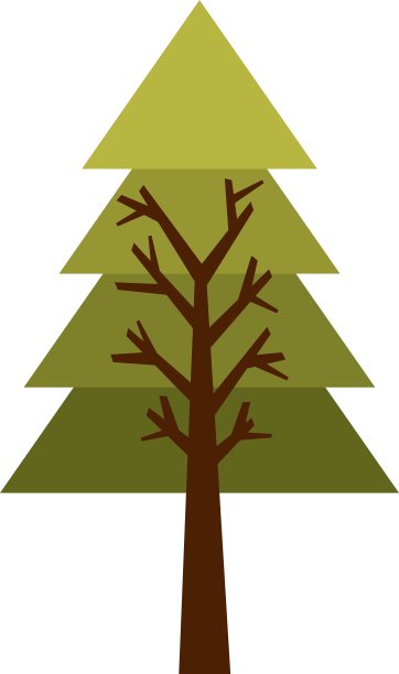 圣诞树松树圣诞孤立的图标图片下载