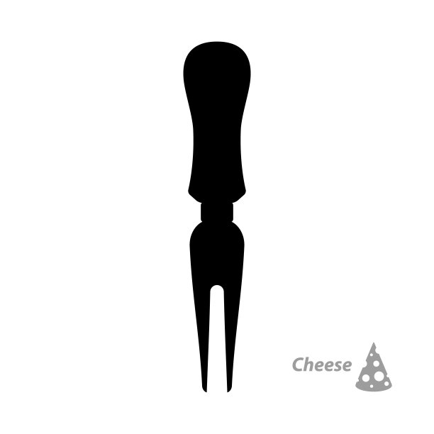 芝士刀剪影。象征,厨房用具。平的风格。标志,标志图片下载