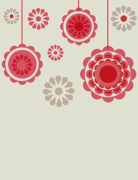 带有鲜花和纽扣的贺卡图片下载