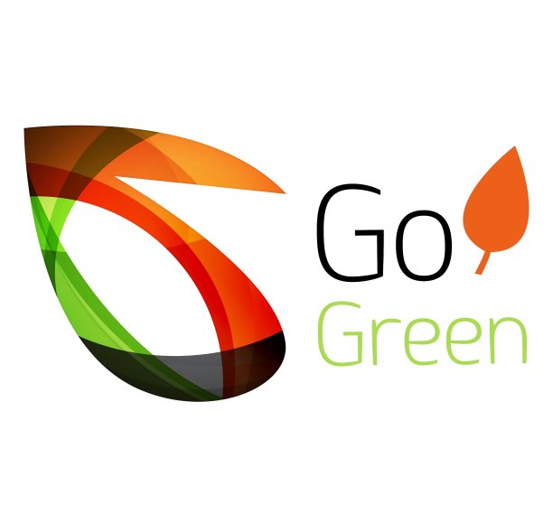 抽象生态链标志设计由彩色片制成图片下载