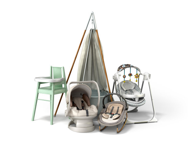 儿童产品展示广告儿童家具和装置3d渲染图片下载