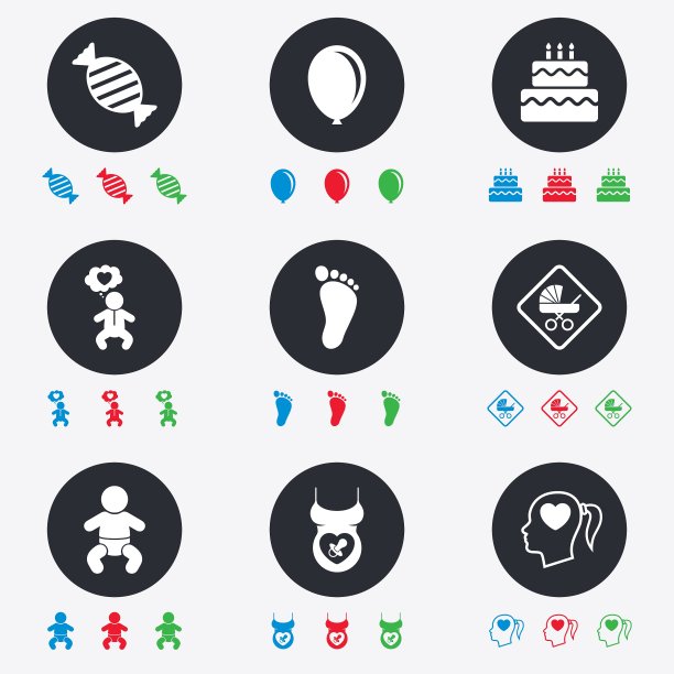 孕妇和婴儿护理图标图片下载