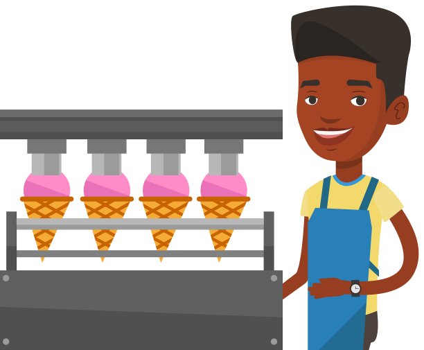 生产冰淇淋的工人图片下载