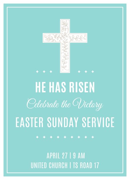 十字架与鲜花复活节礼拜海报图片下载